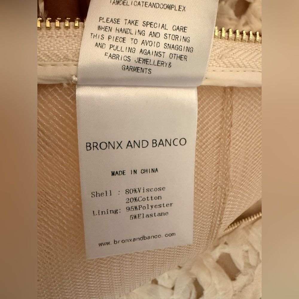 NWOT BRONX AND BANCO CASEY BEIGE MINI DRESS, wedding bridal long sleeve dress - Picture 16 of 16